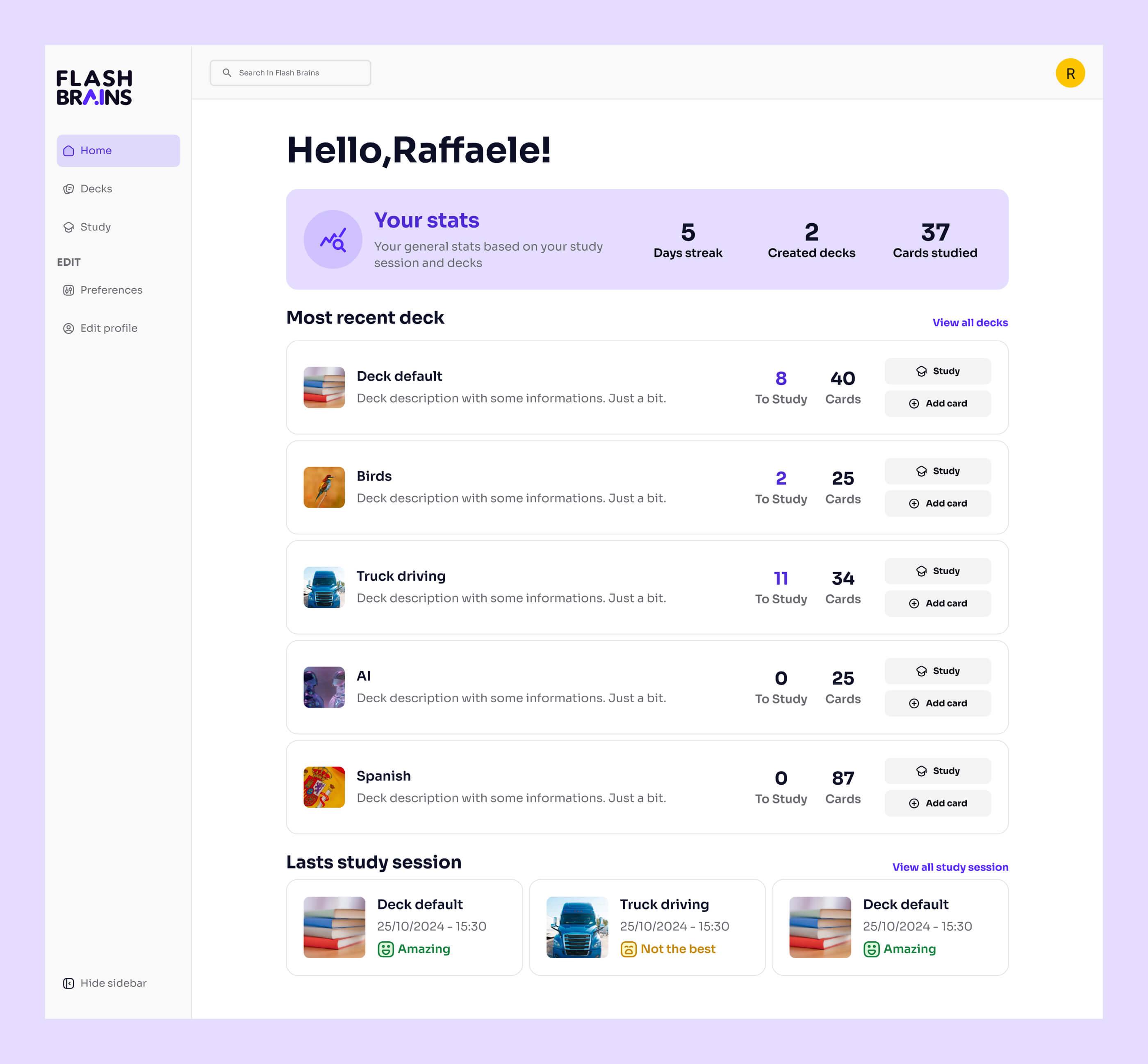 Dashboard di Flashbrains