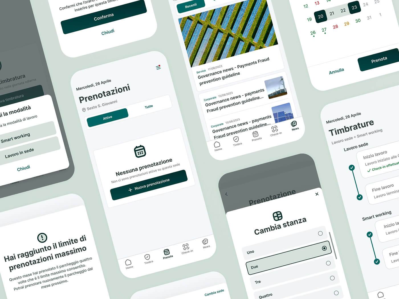 Schermate dell'app Renantis