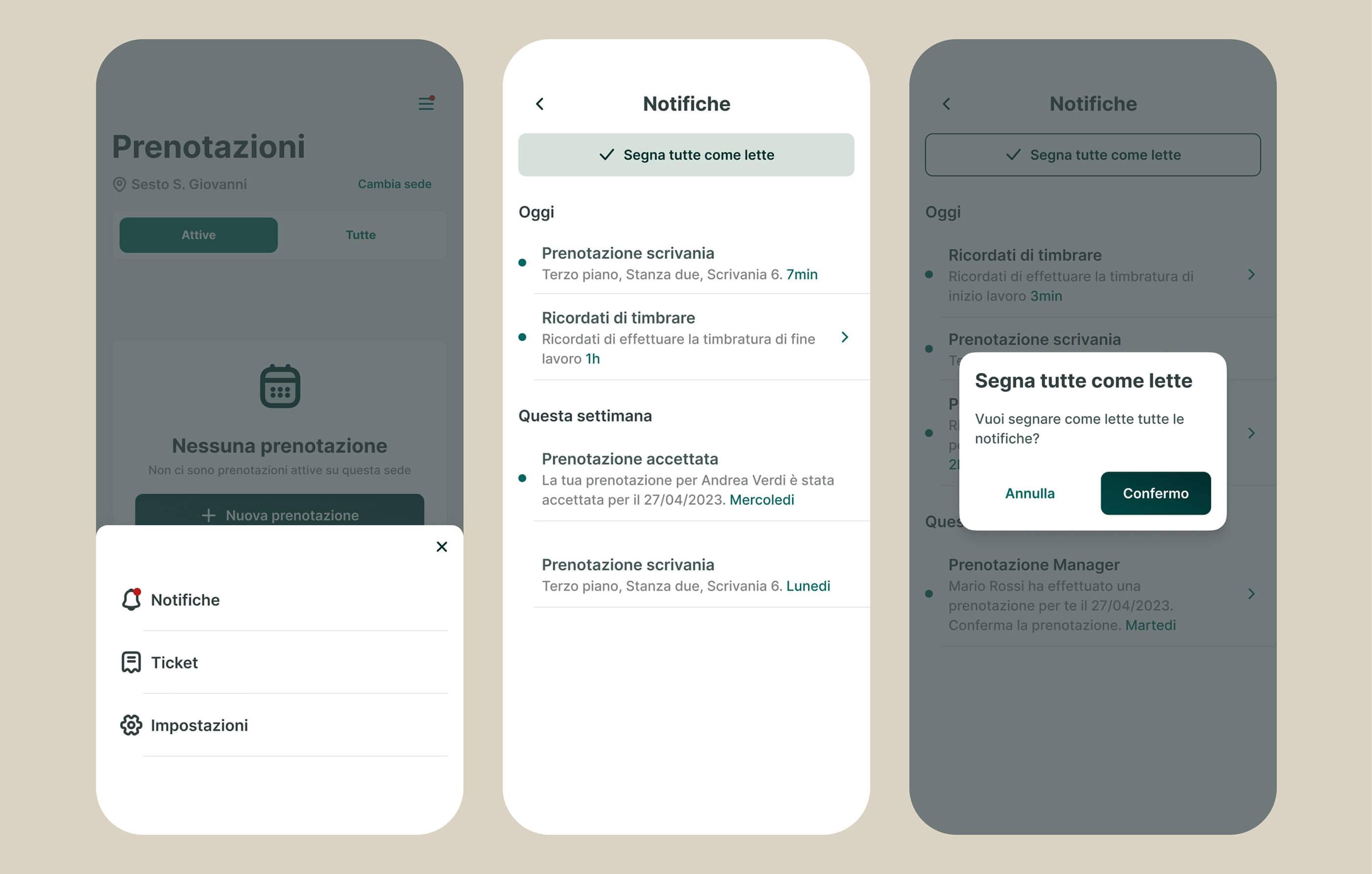 Schermate delle notifiche